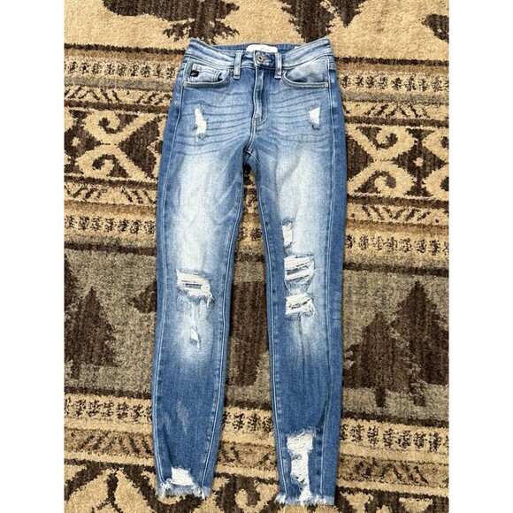 Women’s KanCan Jeans Wesley High Rise Distressed Skinny KC9130M Size 1 / 24 - Picture 1 of 4